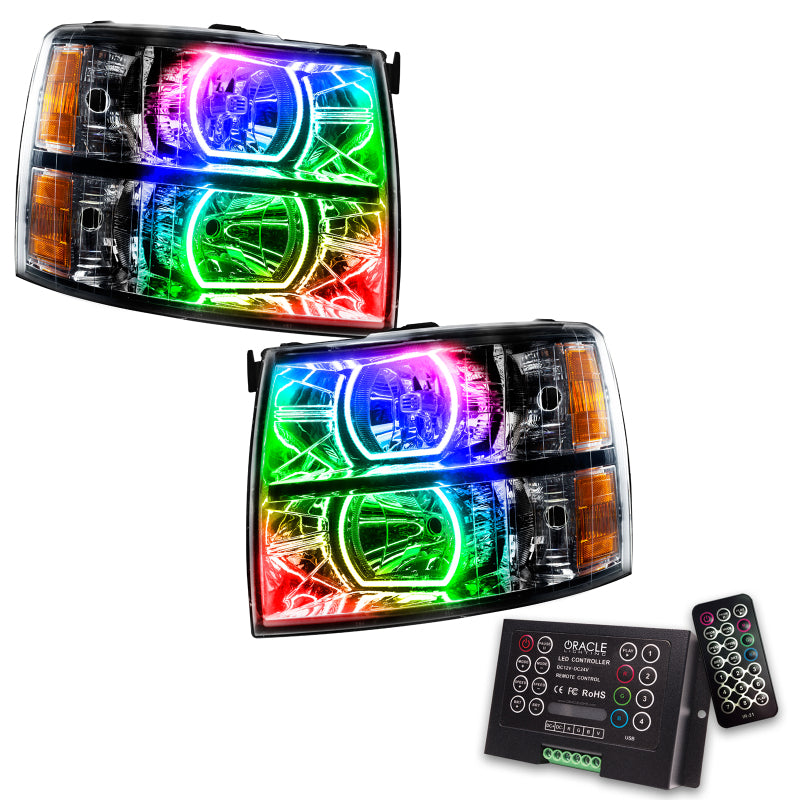 ORACLE Lighting Oracle 07-13 Chevy Silverado SMD HL - Black - Square Style - ColorSHIFT w/ 2.0 Controller 8189-333 8189-333 Photo - Primary