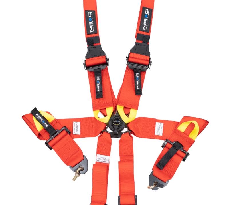 NRG FIA 6pt 2in. Shoulder Belt for HANS Device/ Rotary Cam Lock Buckle/ 3in. Waist Belt - Red SBH-HRS6PCRD SBH-HRS6PCRD Photo - Primary