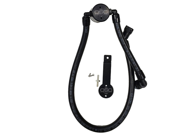 J&L Oil Separator 3.0 Passenger Side 2011-14 Mustang GT/12-13 Boss 302 Remote Mount - Black Anodized 3041P-B 3041P-B Photo - Primary