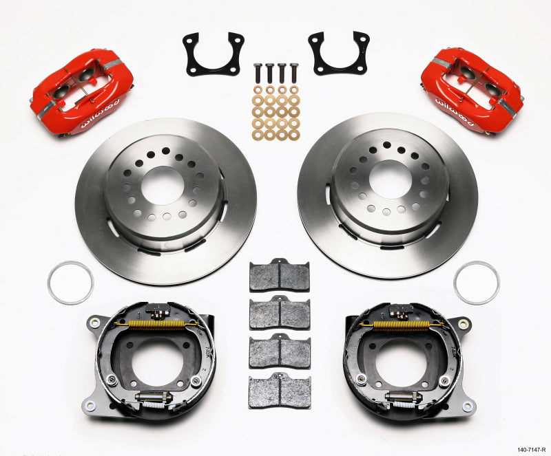 Wilwood Forged Dynalite P/S Park Brake Kit Red 58-64 Olds/Pontiac Ends 140-7147-R 140-7147-R Photo - Primary