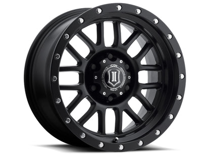 ICON Alpha 17x8.5 5x5 0mm Offset 4.75in BS 71.5mm Bore Satin Black Wheel 1217857347SB 1217857347SB Photo - Primary