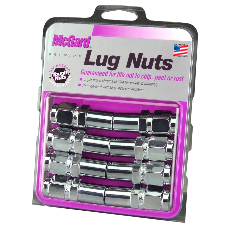 McGard Hex Lug Nut (Long Shank - 1in. / Duplex) - 9/16-18 / 7/8 Hex / 2.425in. L (8-Pack) - Chrome 62822 62822 Photo - Primary