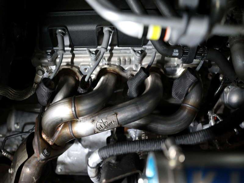 aFe Twisted 1-3/4in 304SS Shorty Header 20-23 GM 2500/3500HD 6.6L V8 48-34145 48-34145 Photo - Mounted