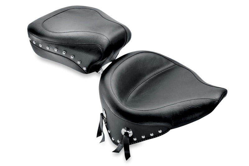 Mustang Motorcycle Mustang 84-06 Harley Standard Rear Tire Wide Touring Passenger Seat w/Studs- Black 75095 75095 Photo - Primary