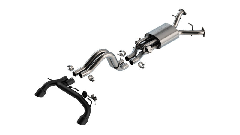 Borla 22-24 Ford Bronco Raptor V6 Turbo AT 2WD / 4WD ATAK Catback Exhaust w/ 4in Black Coated Tips 140934CB 140934CB Photo - Primary