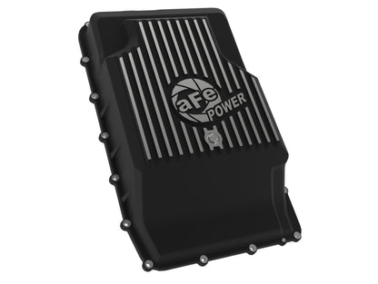 aFe 17-24 Ford F-150 10R60/10R80 Pro Series Rear Transmission Pan Black w/ Machined Fins 46-71330B 46-71330B Photo - Unmounted