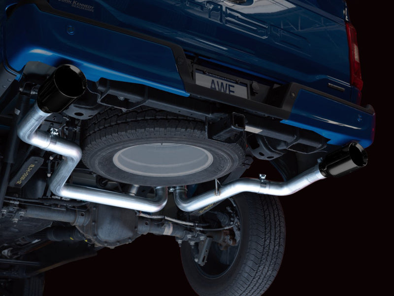 AWE Tuning AWE 0FG 21+ Ford F150 Dual Split Rear Cat-Back Exhaust- 5in Diamond Black Tips 3015-33119 3015-33119 Photo - Mounted