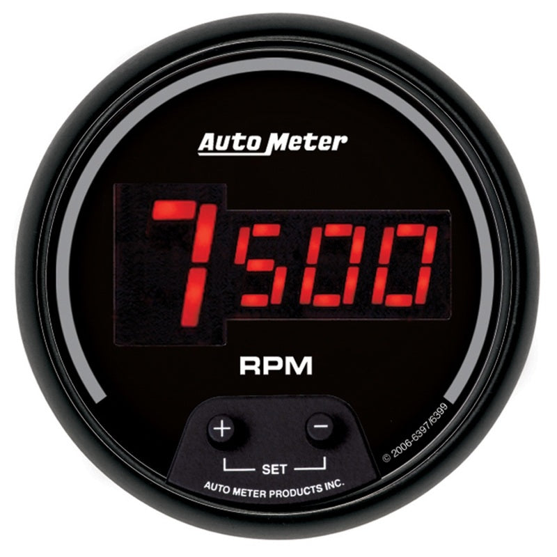 Autometer Gauge, Tach, 3 3/8", 10k Rpm, In-Dash, Digital, Black Dial w/ Red Led 6397 Photo - Primary