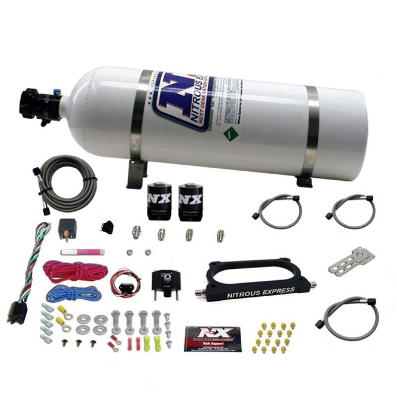 Nitrous Express 07-14 Ford Mustang GT500 Nitrous Plate Kit (50-250HP) w/15lb Bottle 20949-15 20949-15 Photo - Primary