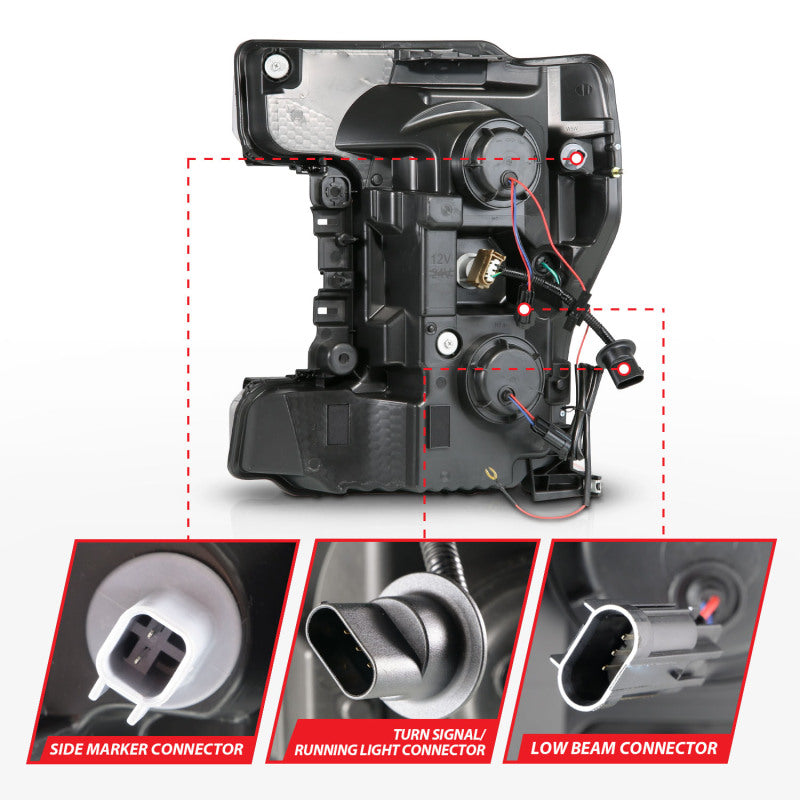 ANZO 17-19 Ford F-250/350/450 SD (w/o Factory LED HL) LED Proj Headlights w/Light Bar Switchback Chr 111578 111578 User 4