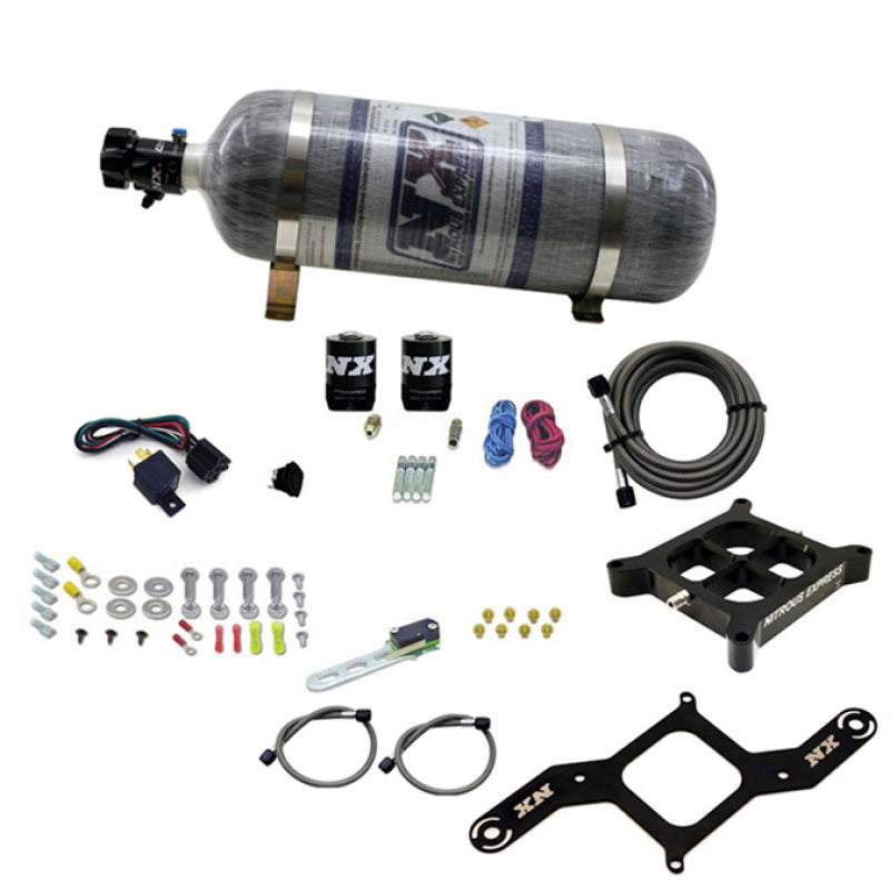 Nitrous Express Dry Dual Stage Billet Crossbar Plate System 100-1000hp (4150Flange) w/12lb Bottle 66242-12 66242-12 Photo - Primary