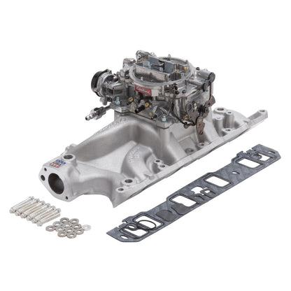 Edelbrock Manifold And Carb Kit, Performer Rpm, Small Block Ford, 289-302, Natur 2032 Photo - out of package