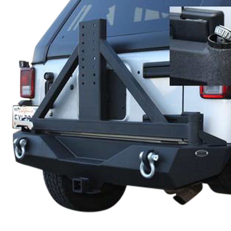 DV8 Offroad 07-18 Jeep Wrangler JK Rear Bumper w/ Tire Carrier & Tapered Bearing RBSTTB-01BR RBSTTB-01BR Photo - Primary