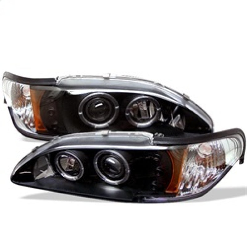Spyder Ford Mustang 94-98 1PC Projector LED Halo Amber Reflctr LED Blk Low H3 PRO-YD-FM94-1PC-AM-BK 5010391 5010391 Photo - Primary