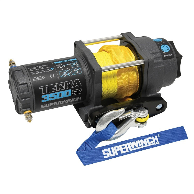 Superwinch 3500 LBS 12V DC 7/32in x 32ft Synthetic Rope Terra 3500SR Winch - Gray Wrinkle 1135270 1135270 Photo - Primary