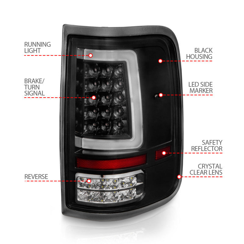ANZO 2004-2006 Ford F-150 LED Tail Lights w/ Light Bar Black Housing Clear Lens 311342 311342 User 3