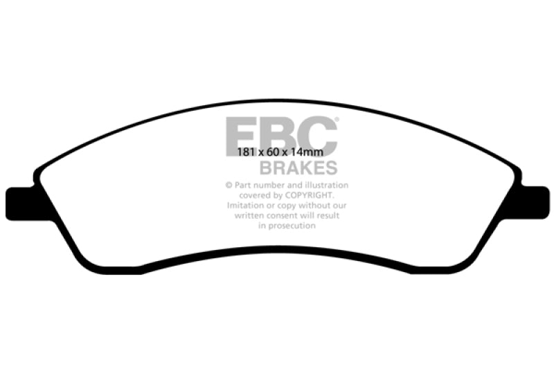 EBC 06-07 Cadillac CTS 2.8 (Sports Suspension) Ultimax2 Front Brake Pads UD1019 UD1019 Photo - Primary