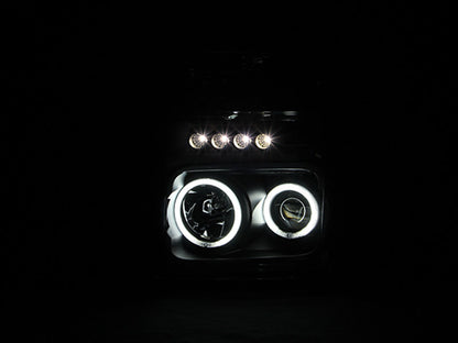 Anzo 2008-2010 Ford F-250 Projector Headlights w/ Halo Black (CCFL) 111168 Photo - Mounted
