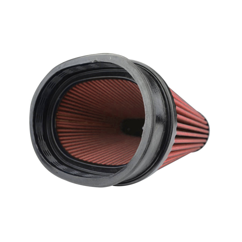 Injen 8-Layer Oiled Cotton Gauze Air Filter/ Oval ID Oval Base/5.55in Media HT/7in x 2.75in Oval Top X-1129-BR X-1129-BR Photo - Close Up