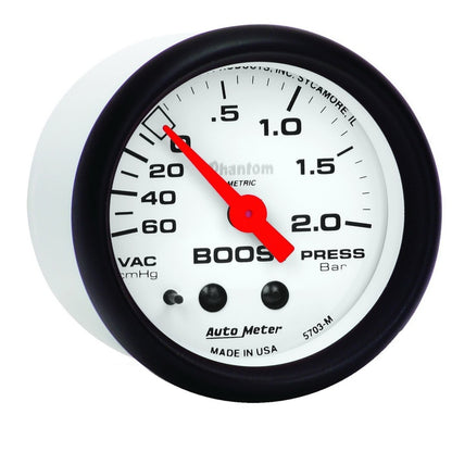 Autometer Phantom 2-1/16in 60CM/HG - 2.0 Bar - Mechanical Gauge 5703-M 5703-M User 2