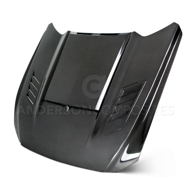 Anderson Composites 15-17 Ford Mustang Ram Air Double Sided Hood AC-HD15FDMU-AB-DS AC-HD15FDMU-AB-DS Photo - Primary
