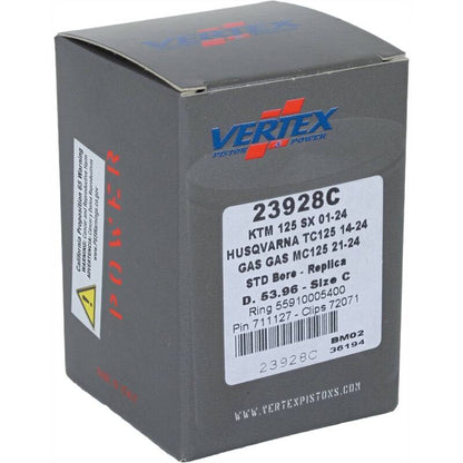Vertex Pistons Vertex Piston 01-16 KTM 125 EXC 125cc Cast Replica Piston Kit 23928C 23928C Photo - Primary