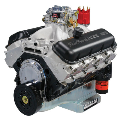 Edelbrock Crate Engine Edelbrock/Pat Musi 555 RPM XT BBC 675 HP Stock Exhaust Port Location 49550 49550 Photo - Unmounted
