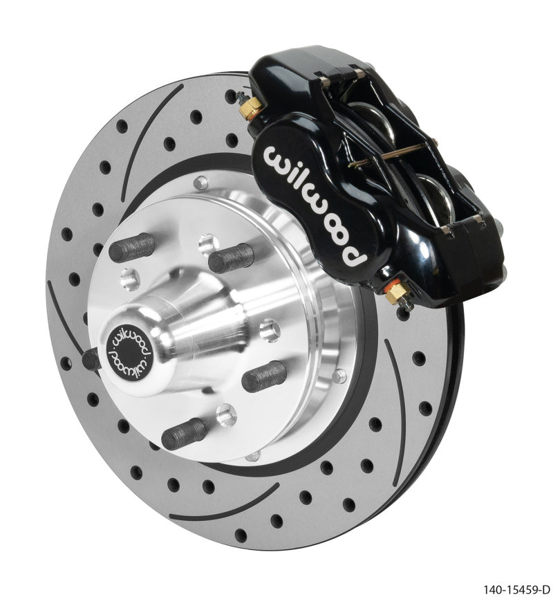 Wilwood Forged Dynalite Pro Front Kit 11.00in Rotor 5x4.00in BC 65-72 SRP Drilled & Slotted - Black 140-15459-D 140-15459-D User 1