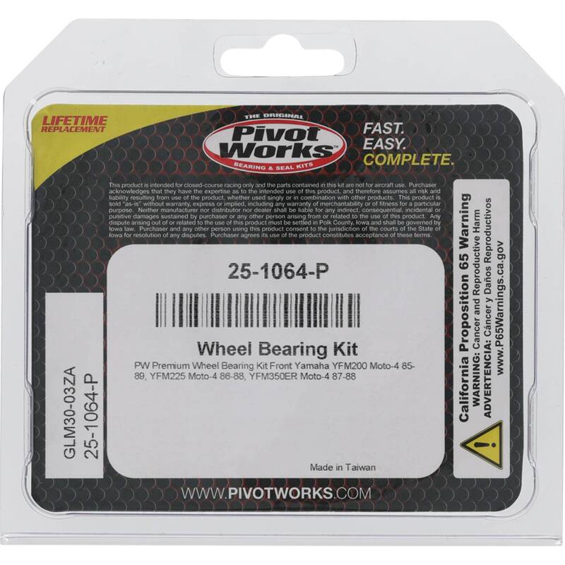 Pivot Works Yamaha Wheel Bearing Kit Premium Bearings 25-1064-P 25-1064-P Photo - Primary
