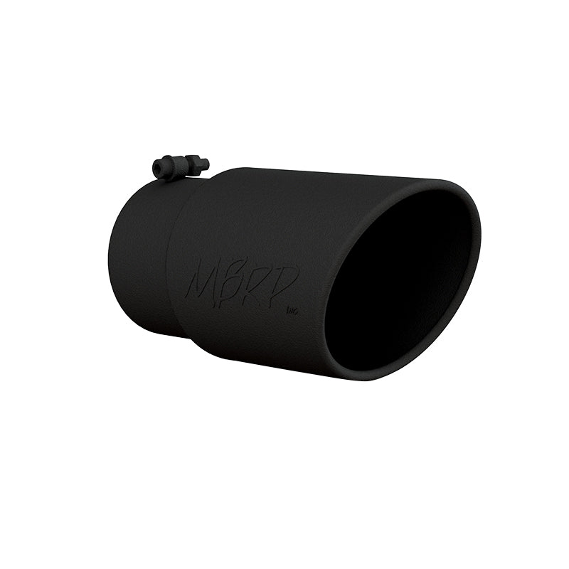 MBRP Universal Tip 6in O.D. Angled Rolled End 5 inlet 12 length T5075BLK Photo - Primary
