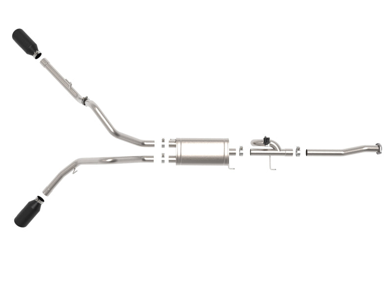 aFe Gemini XV 3in 304 SS Cat-Back Exhaust 15-20 Ford F-150 V6 2.7L/3.5 w/ Black Tips 49-33123-B 49-33123-B Photo - Unmounted