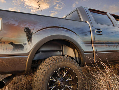 Husky Liners 07-13 Chevy/GMC Silverado/Sierra Black Rear Wheel Well Guards (2pc) 79001 Photo - Mounted