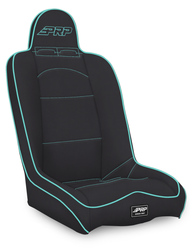PRP Seats PRP Daily Driver High Back Suspension Seat- Black/Teal Vinyl A140110-201-238 A140110-201-238 Photo - Primary