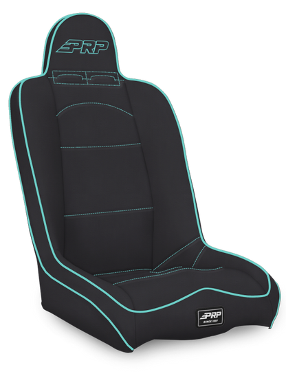 PRP Seats PRP Daily Driver High Back Suspension Seat- Black/Teal Vinyl A140110-201-238 A140110-201-238 Photo - Primary