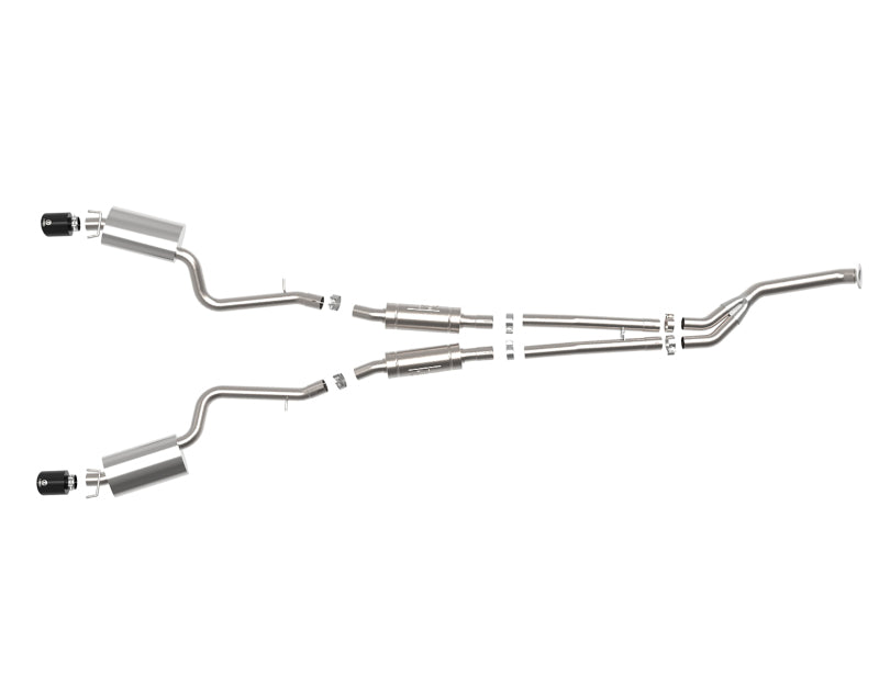 aFe POWER Takeda 16-17 Lexus IS200t L4-2.0L (t) 2.5in-3in 304 SS CB Exhaust w/ Black Tips 49-36059-B 49-36059-B Photo - Unmounted