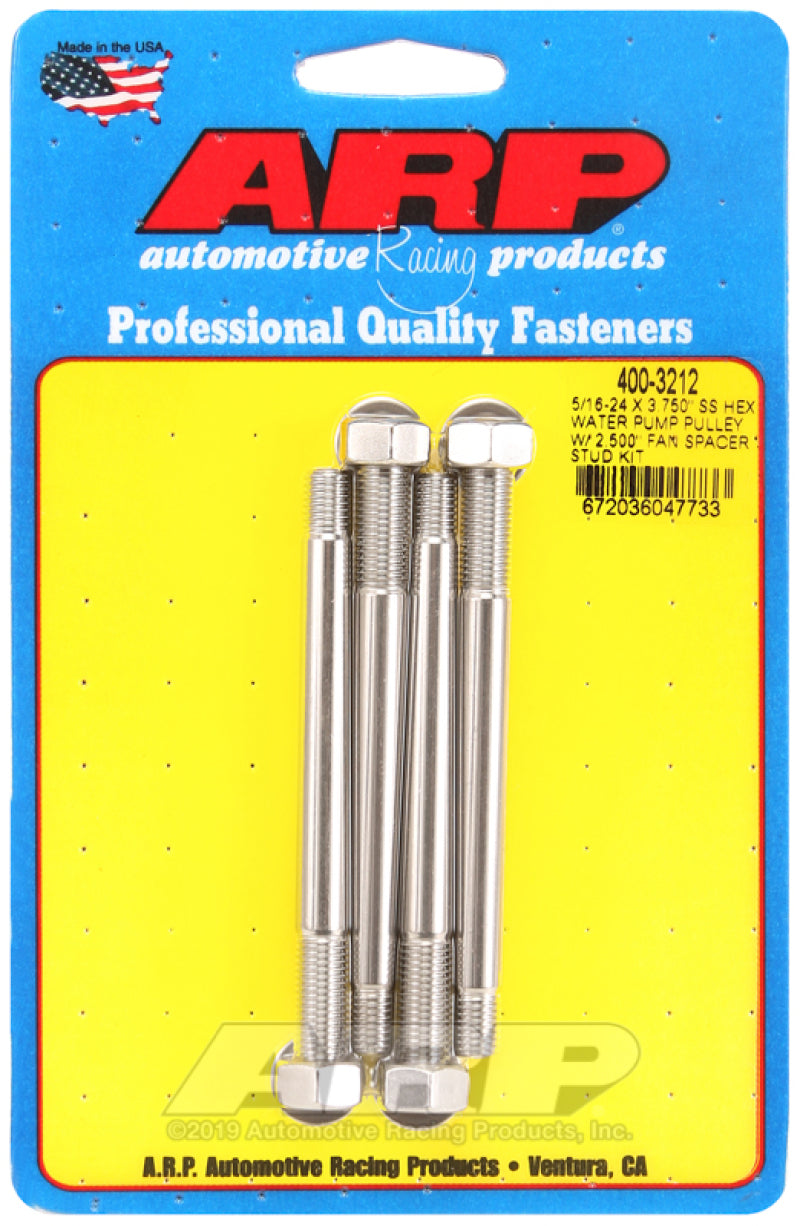 ARP 5/16-24 X 3.750 Water Pump Pulley Stud Kit 400-3212 Photo - Primary