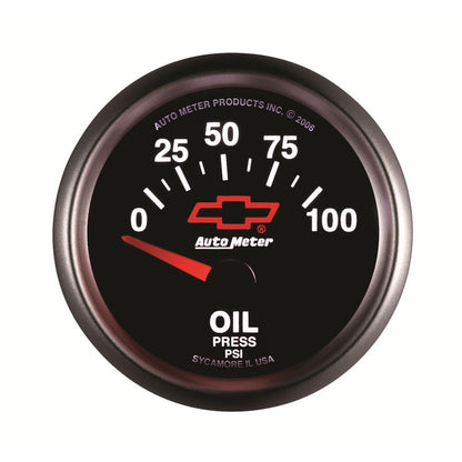 Autometer Gauge, Oil Pressure, 2 1/16", 100Psi, Electric, Gm Bowtie Black 3627-00406 User 3