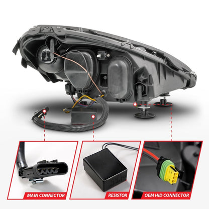 ANZO 05-13 Chevrolet Corvette Projector Headlights w/switchback & Sequential LED - Black Amber 121571 121571 Photo - Unmounted
