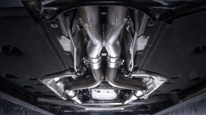 Stainless Works 2016-18 Cadillac CTS-V Sedan Headers 2in Primaries 3in Catted Leads Into X-Pipe CTSV16HCAT CTSV16HCAT Photo - Mounted