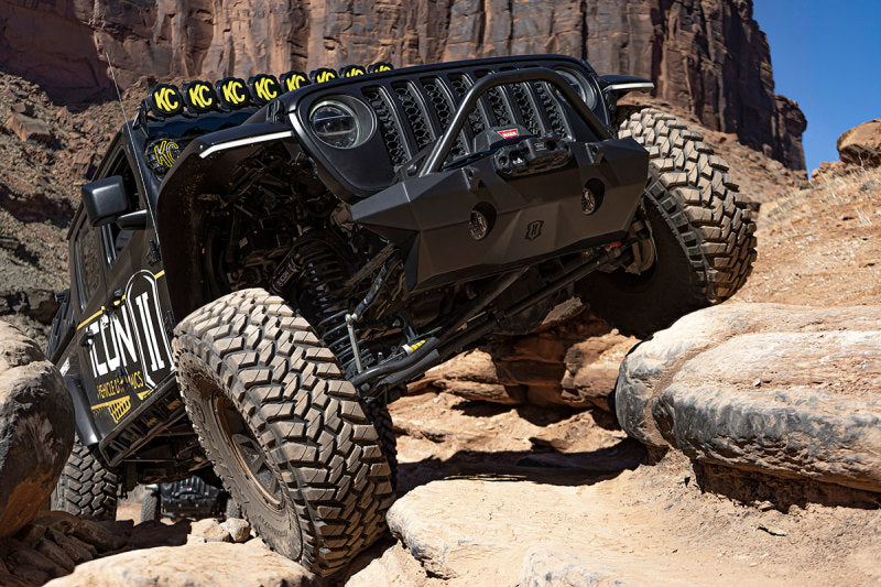 ICON 2018+ Jeep Wrangler JL / 2020+ Jeep Gladiator JT Pro Recessed Impact Front Bumper w/Bar & Tabs 25244 25244 Photo - lifestyle view