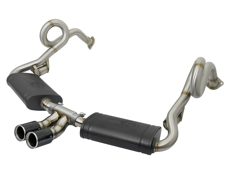 aFe MACHForce-Xp 2in 304 SS Cat-Back Exhaust w/Carbon Fiber Tips 13-16 Porsche Boxster 2.7L/3.4L 49-36415-C 49-36415-C Photo - Primary