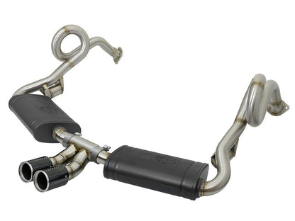 aFe MACHForce-Xp 2in 304 SS Cat-Back Exhaust w/Carbon Fiber Tips 13-16 Porsche Boxster 2.7L/3.4L 49-36415-C 49-36415-C Photo - Primary