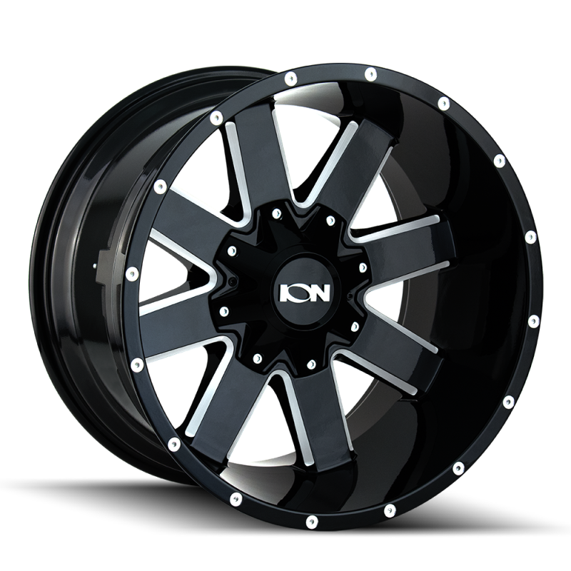 ION Wheels ION Type 141 18x9 / 8x165.1 BP / 18mm Offset / 125.2mm Hub Gloss Black Milled Wheel 141-8976M18 141-8976M18 Photo - Primary