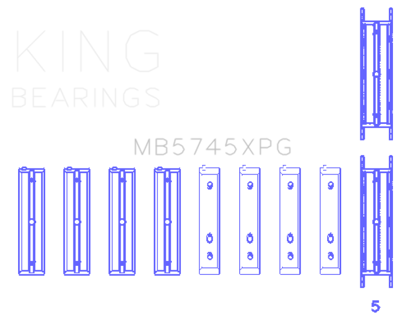 King Engine Bearings King Subaru FA20 FB20 - Size .025 Oversized Performance Tri-Metal Main Bearing Set MB5745XPG.026 MB5745XPG.026 Photo - Primary