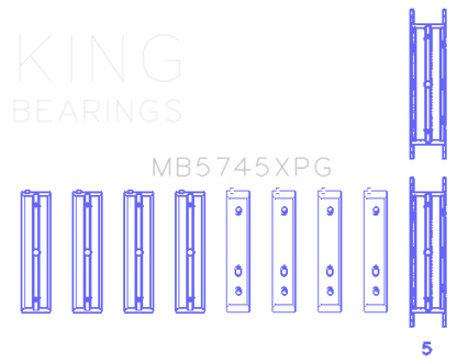 King Engine Bearings King Subaru FA20 FB20 - Size .025 Oversized Performance Tri-Metal Main Bearing Set MB5745XPG.026 MB5745XPG.026 Photo - Primary
