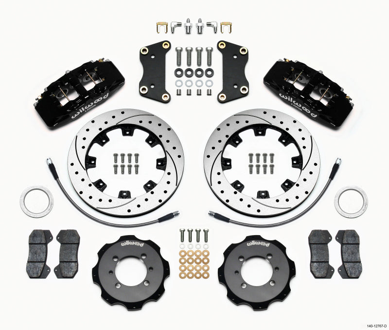 Wilwood Dynapro 6 Front Hat Kit 12.19in Drilled 2012 Fiat 500 w/ Lines 140-12767-D 140-12767-D Photo - Primary