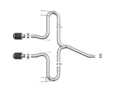 aFe Takeda 2-1/2in 304 SS Axle-Back Exhaust w/Carbon Tips 17-20 Honda Civic Sport L4-1.5L (t) 49-36625-C 49-36625-C Photo - Unmounted