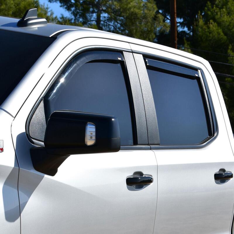 Westin 19-21 Chevy Silverado Crew Cab Pickup In-Channel Wind Deflector 4pc - Smoke 72-39429 72-39429 Photo - Mounted