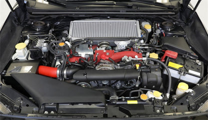 AEM Induction AEM 2018 Subaru WRX STI 2.5L H4 F/I Cold Air Intake System - Wrinkle Red 21-836WR 21-836WR Photo - Mounted