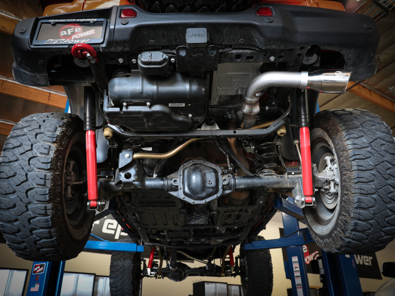 aFe 20-21 Jeep Wrangler Large Bore-HD 3in 304 Stainless Steel DPF-Back Exhaust System - Polished Tip 49-38092-P 49-38092-P Photo - Mounted